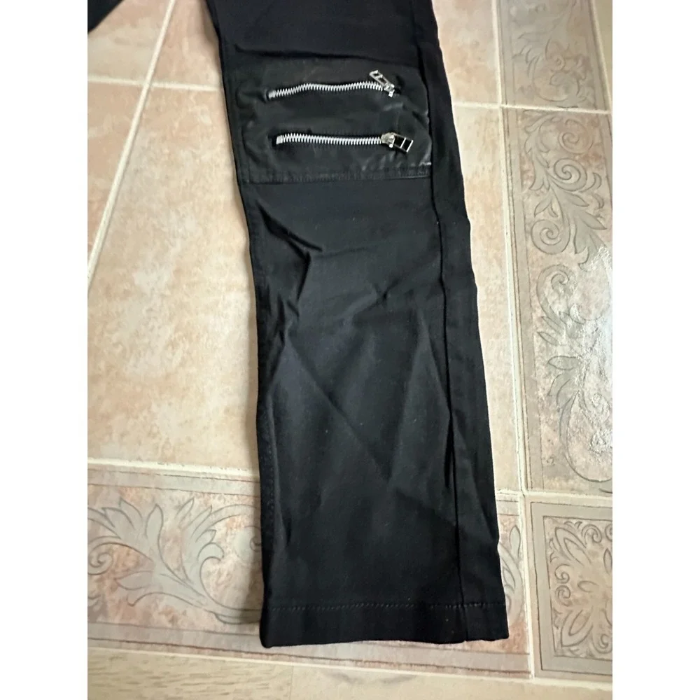Fashion Knee  Faux pocket‎ zipper skinny Jeans Men size 32 New